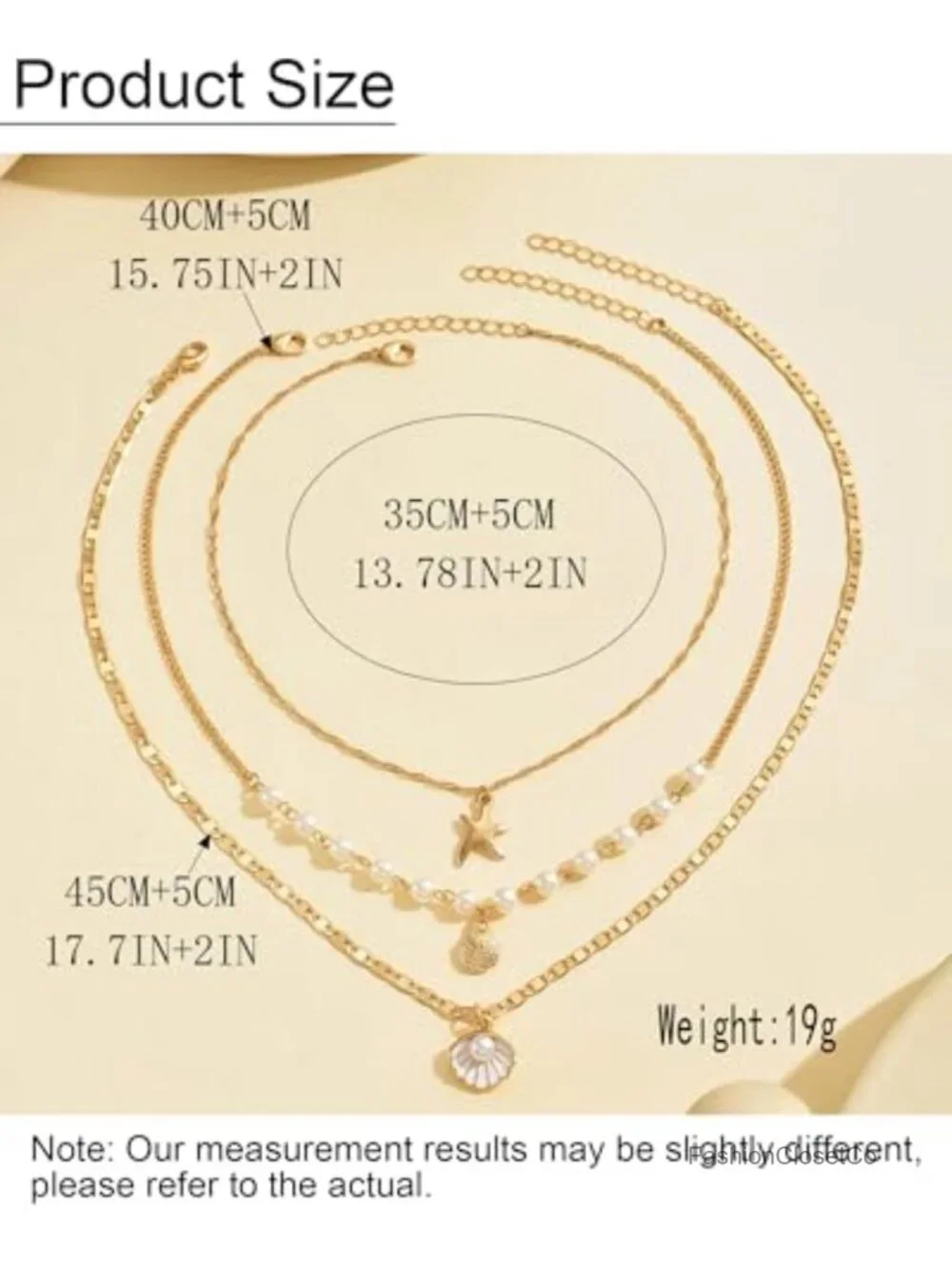 Set of 3 Bohemian Shell Pearl Puka Necklaces Gold Starfish Pendant Beach